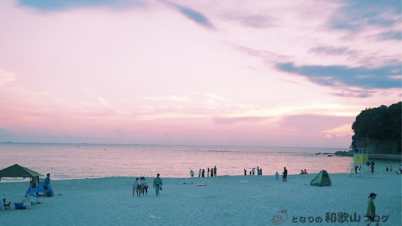 白良浜海水浴場の夕暮れ　白浜のイメージ画像